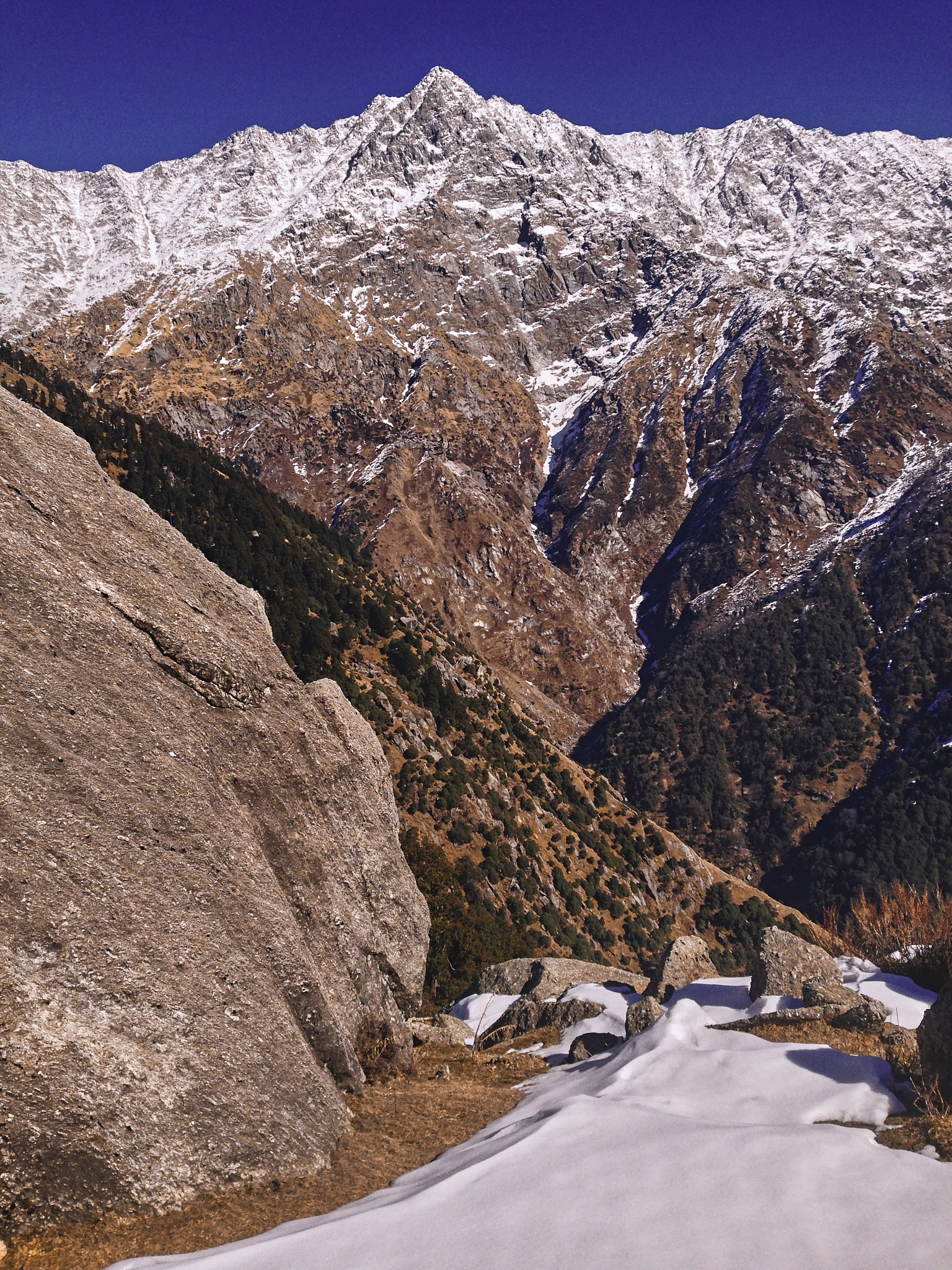 Winter snow on Triund trail