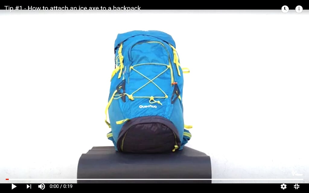 How to attach an ice axe to a backpack