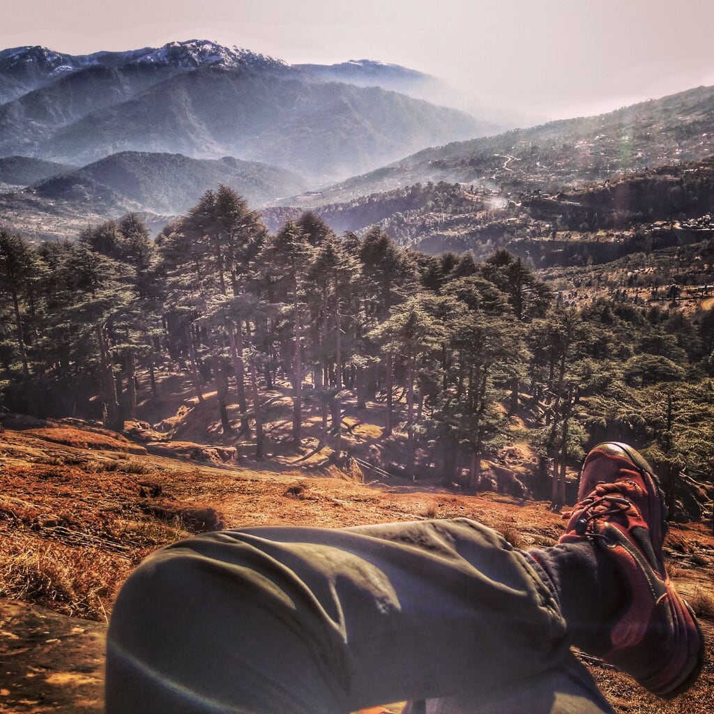 Climbing Billo ki Powri near Patnitop (J&K)