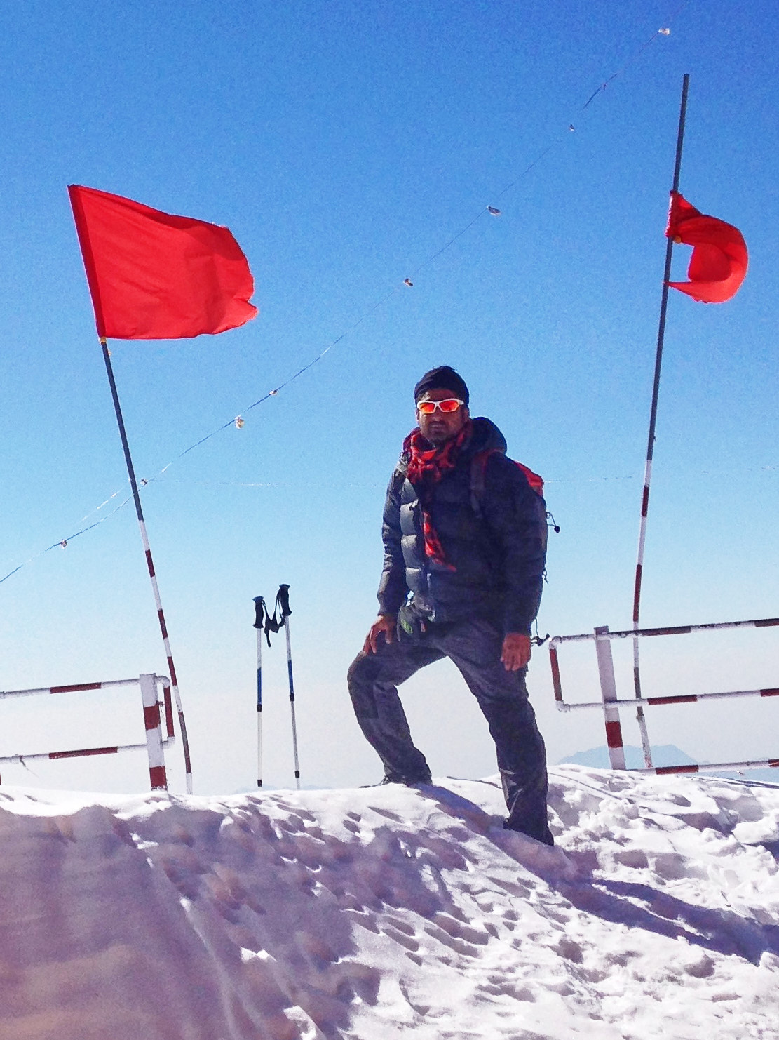 Trekker at Shikari Devi Temple