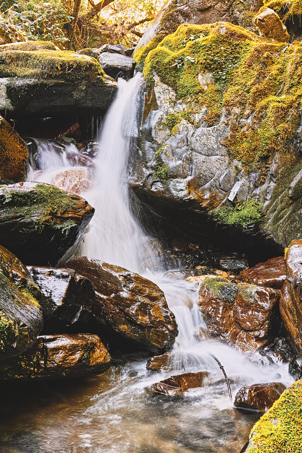 A small waterfall on the Landour to Kolti village Uttarakhand trek